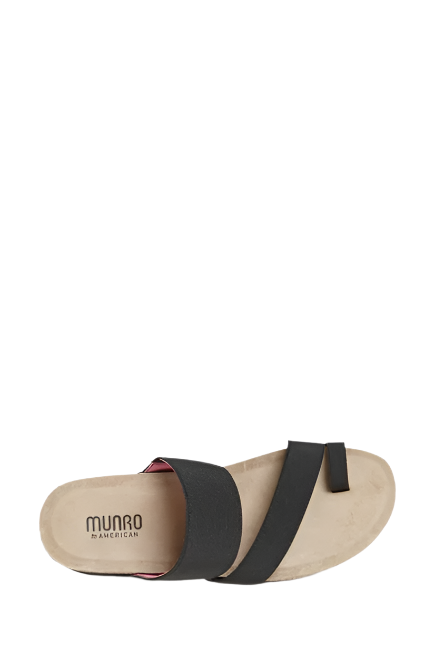Munro Women's Aries Comfortable Sandal - Black Fabric