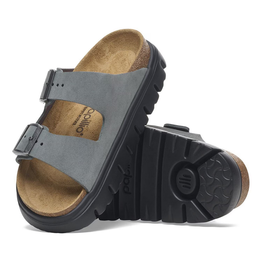 Papillio by Birkenstock Women's Arizona Chunky Sandal - Basalt Grey Suede