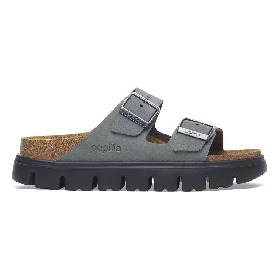 Papillio by Birkenstock Women's Arizona Chunky Sandal - Basalt Grey Suede