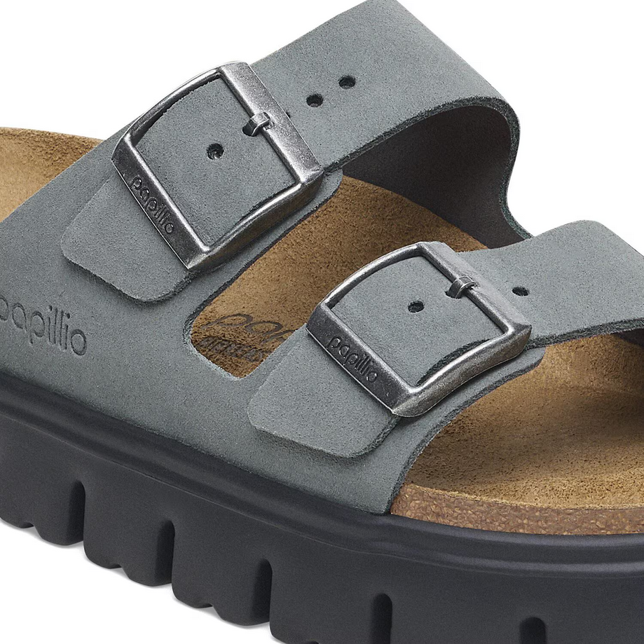 Papillio by Birkenstock Women's Arizona Chunky Sandal - Basalt Grey Suede