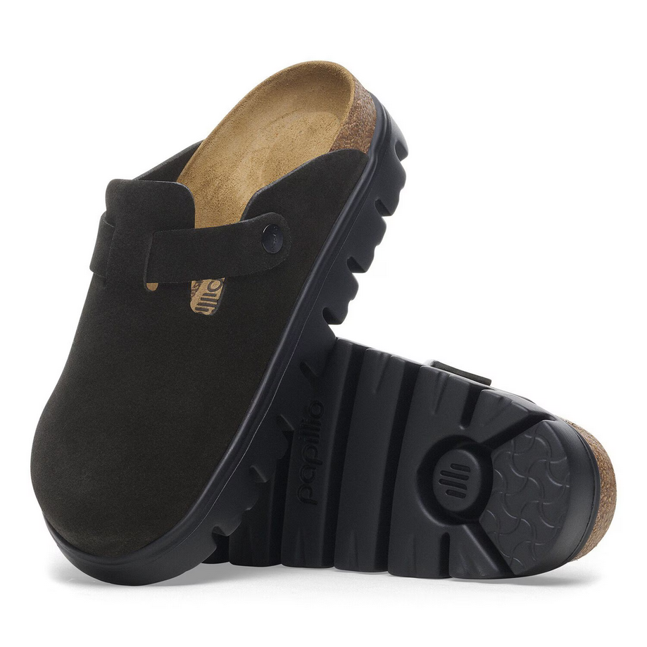 Papillio by Birkenstock Women's Boston Chunky Clog - Black Suede