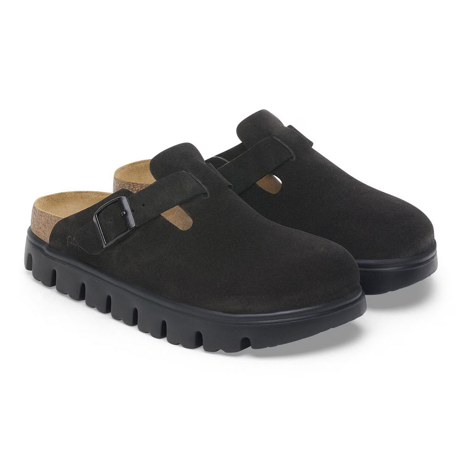 Papillio by Birkenstock Women's Boston Chunky Clog - Black Suede