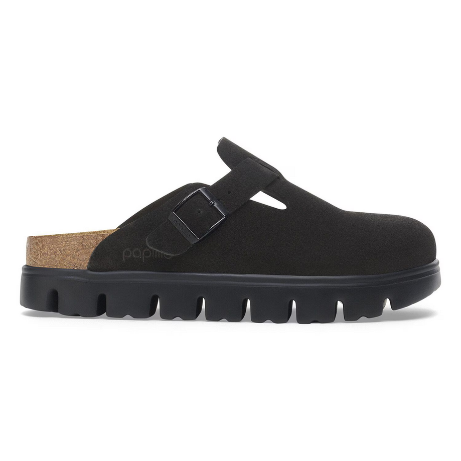 Papillio by Birkenstock Women's Boston Chunky Clog - Black Suede