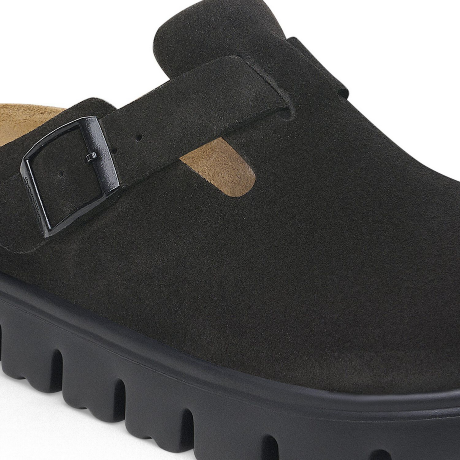 Papillio by Birkenstock Women's Boston Chunky Clog - Black Suede