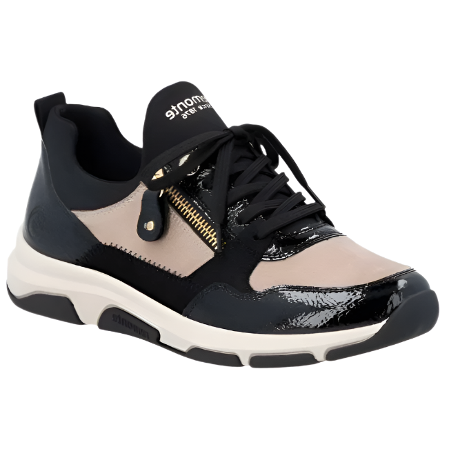 Remonte Women's Oxford Lace Up Sneaker - Black
