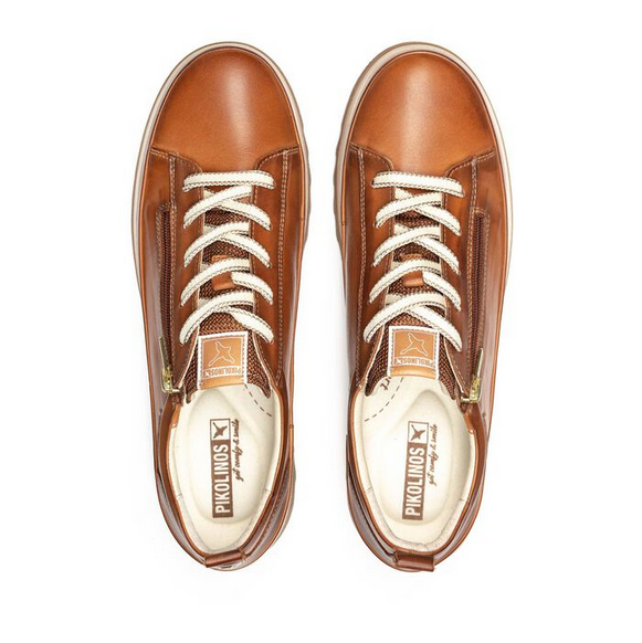 Pikolinos Women's Vigo Leather Trainers - Brandy
