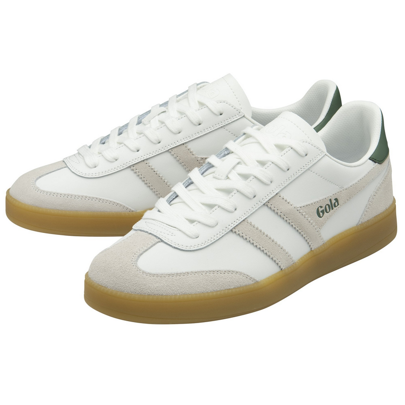Gola Men's Viper Leather Sneaker - White/White/Evergreen/Gum