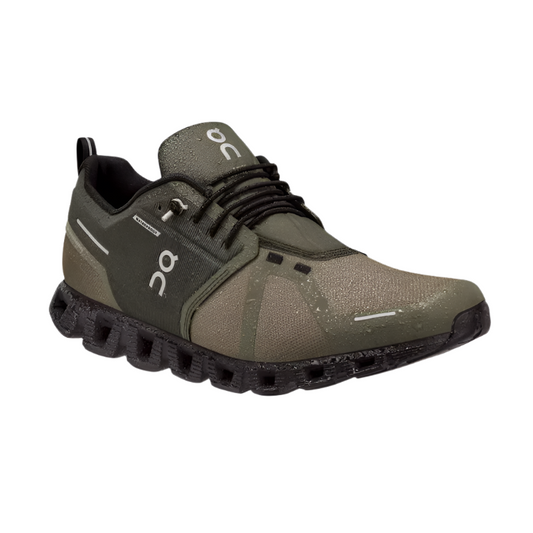 On Running Men's Cloud 5 Waterproof Sneaker - Olive/Black