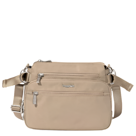 Baggallini Marais Crossbody - Taupe Twill