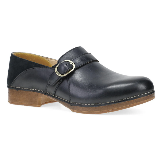 Dankso Women's Margaret Clog - Black Burnished Calf