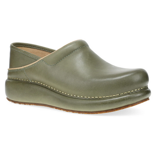 Dansko Women's Platform Pro Nubuck Clog - Green Burnished