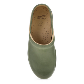 Dansko Women's Platform Pro Nubuck Clog - Green Burnished