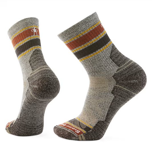 Smartwool Hike Stripe Mid Crew Light Cushion Socks - Taupe Natural Marl