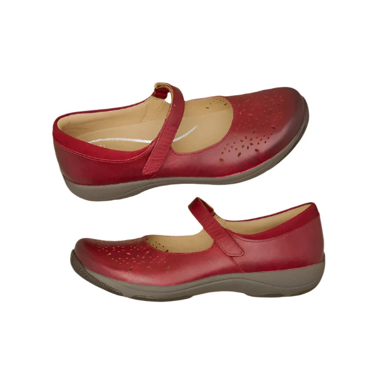 Dansko Stacy Mary Jane Clog - Red Waxy Burnished