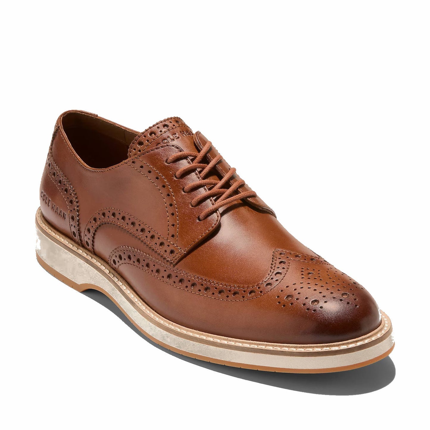 Cole Haan Men's Morse Grand Wingtip Oxfords - British Tan/Ivory