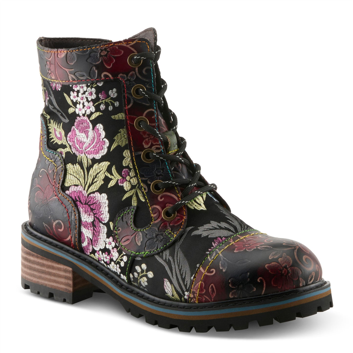 Spring Step Women's Fantastic Combat Boot - Black Multi