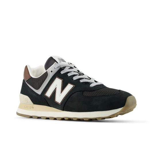 New Balance Unisex 574 Sneakers - Brown/Dark Silver Metallic