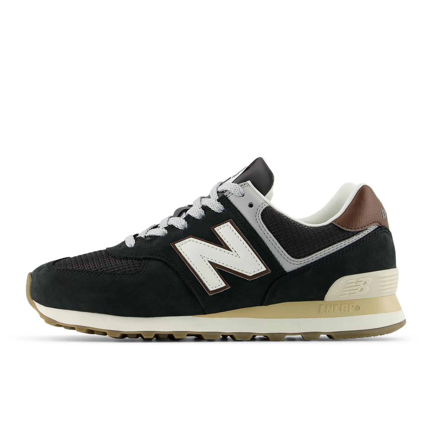New Balance Unisex 574 Sneakers - Brown/Dark Silver Metallic