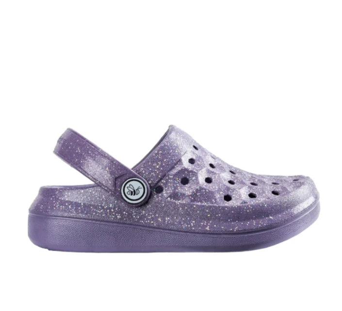 Joybees Kids Varsity Clog - Glitter Enchantment Purple