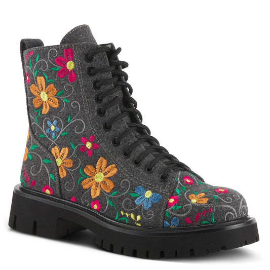 Azura by Spring Step Women's Words of Love Boot - Charcoal Multi