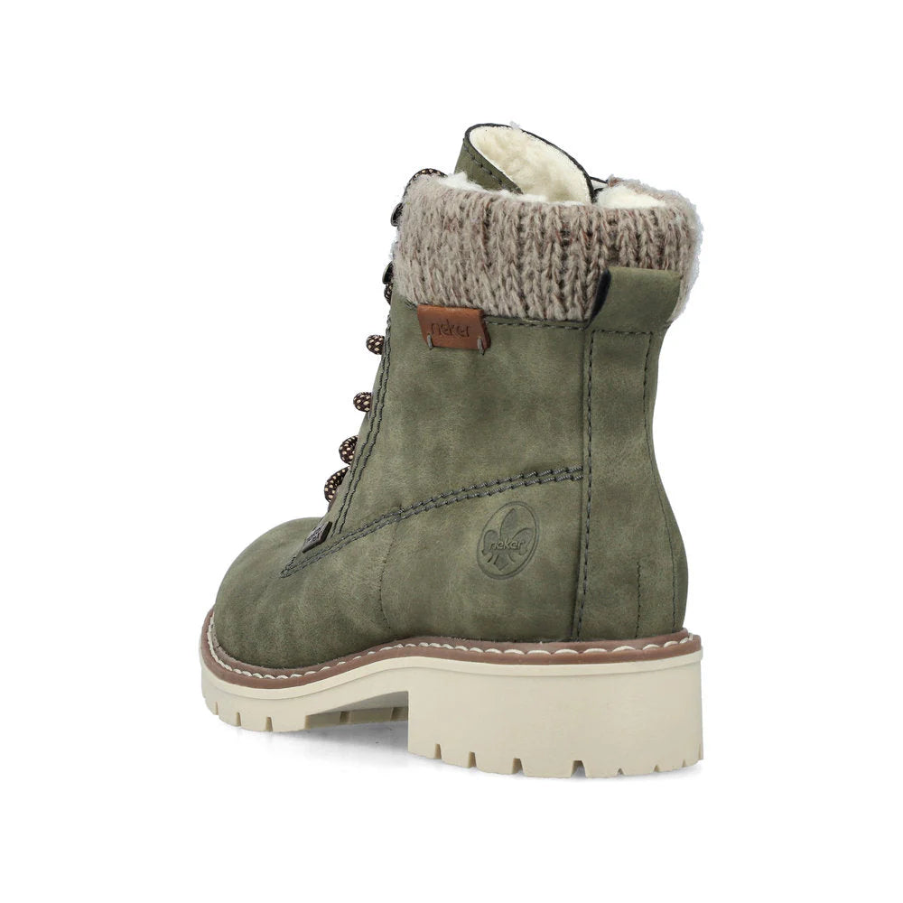 Rieker Women's Sabrina 18 Fur lined Ankle Boot - Liane/Mogano/Stein