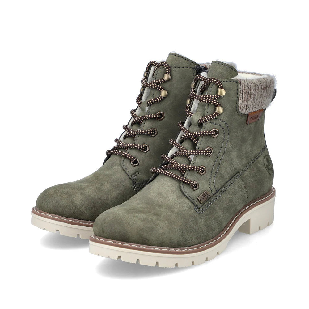 Rieker Women's Sabrina 18 Fur lined Ankle Boot - Liane/Mogano/Stein