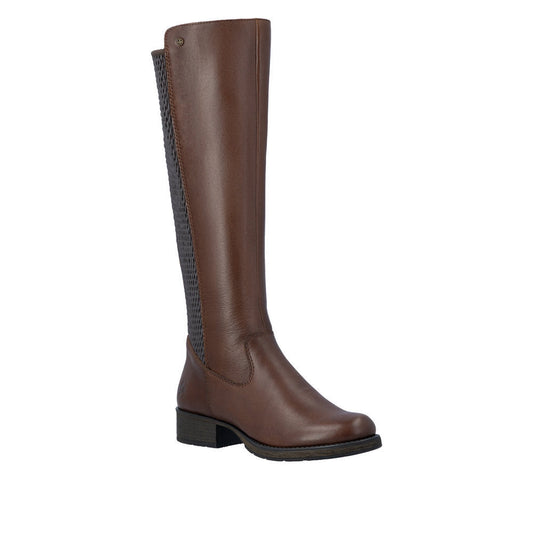 Rieker Women's Faith 91 Tall Boot - Ebony/Moro/Chestnut