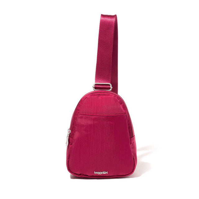 Baggalini Women's Double ZIp Mini Handbag - Beet Red