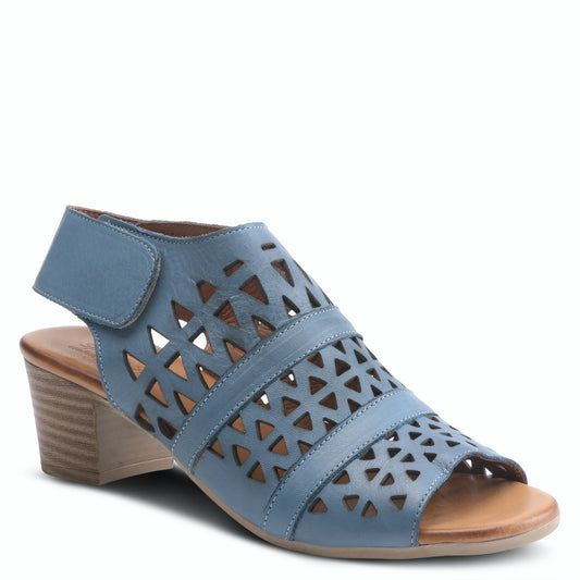 Spring Step Women's Dorotha Classic Leather Heeled Sandals - Blue