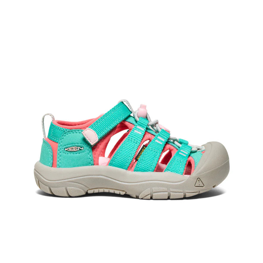 Keen Little Kids' Newport H2 Sandal - Bright Aqua/Giggle Pink
