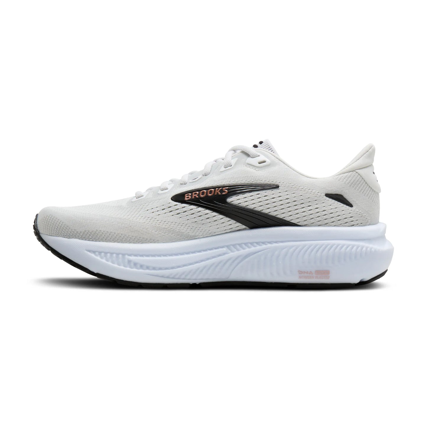 Brooks Women's Ghost 18 Running Shoe - White/Black/Rose Gold