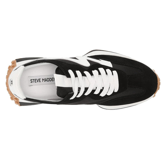 Steve Madden Women's Campo Sneaker - Black/White