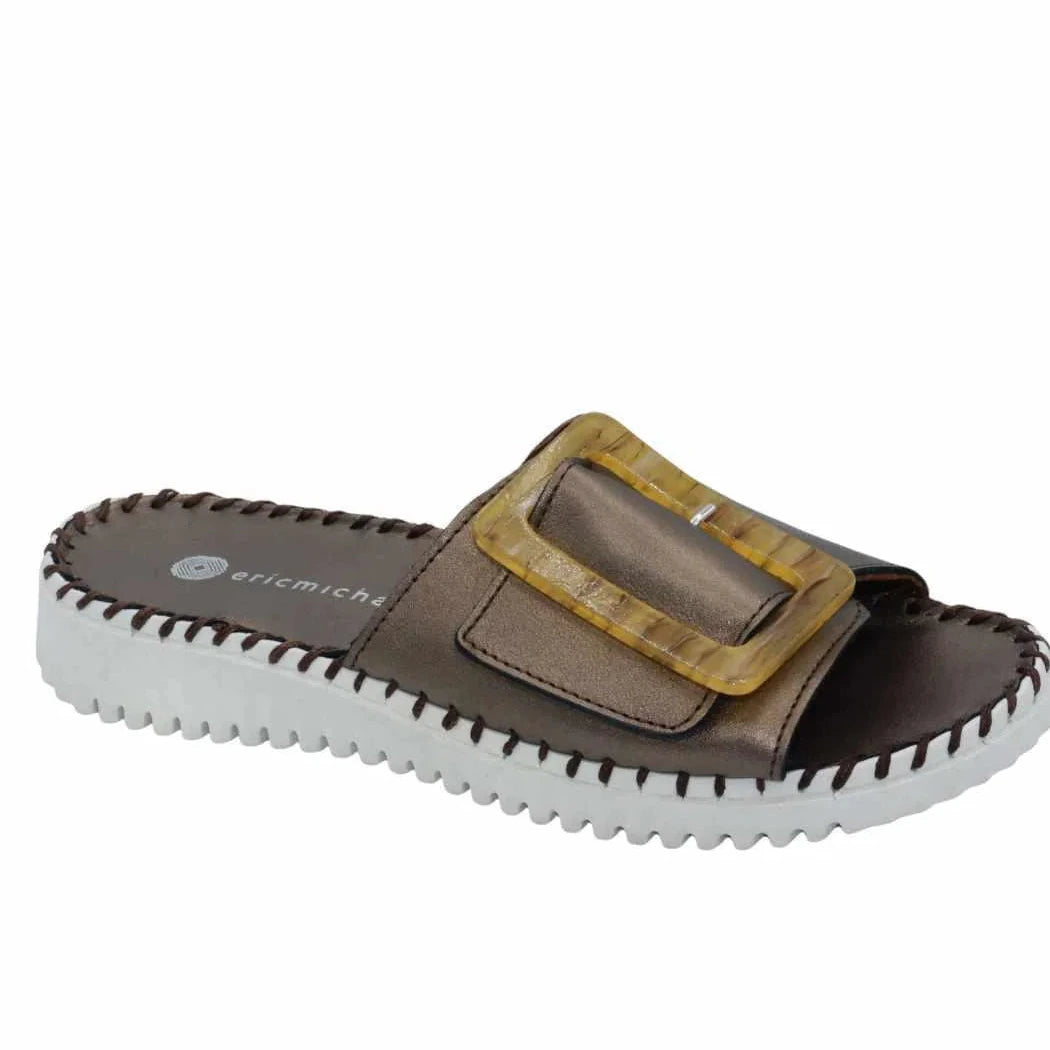 Eric Michael by Laurevan Women's Darla Slide Sandal - Pewter