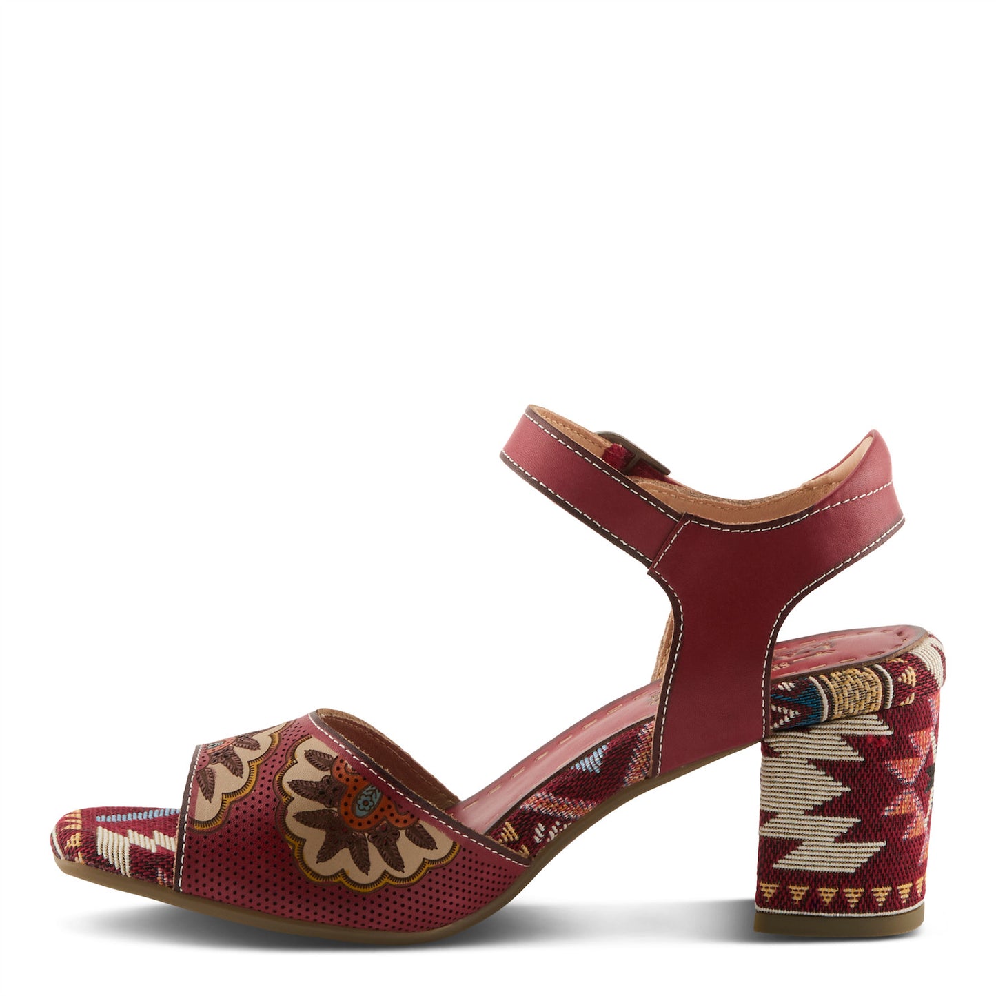 L'Artiste by Spring Step Women's Sassy Class Heeled Sandal - Red Multi