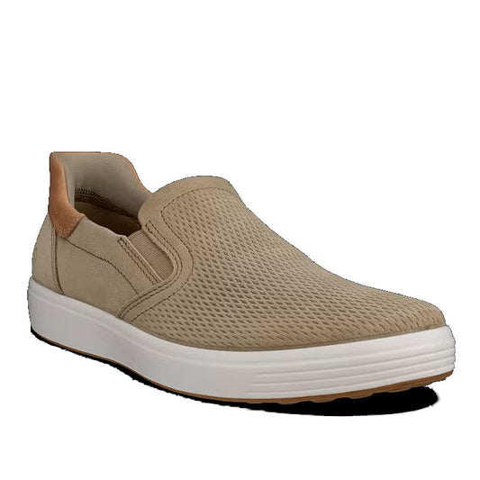ECCO Men's Soft 7 Nubuck Slip-On - Nutmeg Brown/Cashmere