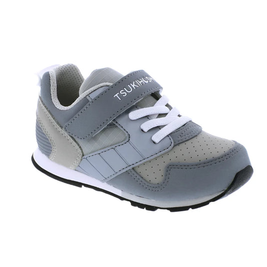 Tsukihoshi Kids Racer (Sizes 7 to 13) Grey/White