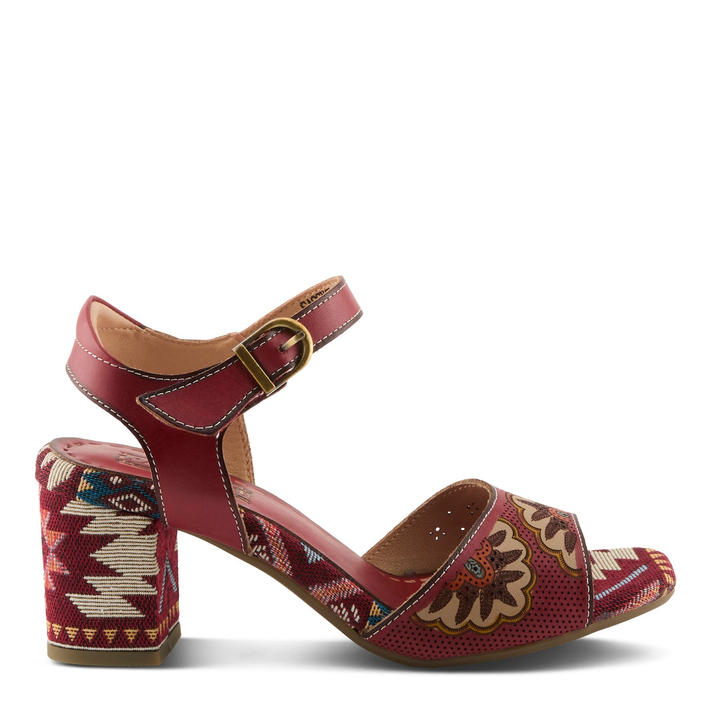 L'Artiste by Spring Step Women's Sassy Class Heeled Sandal - Red Multi