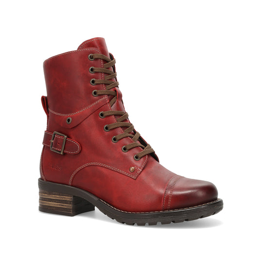 Taos Women's Crave Side Zip Boot - Red Vintage Leather