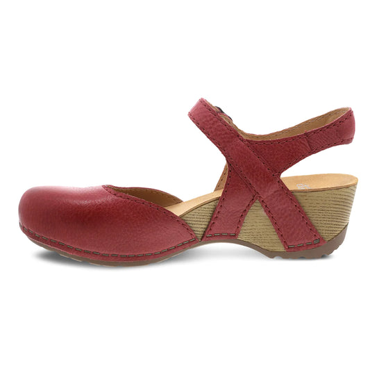 Dansko Women's Tiffani Sandal - Red Milled Burnished