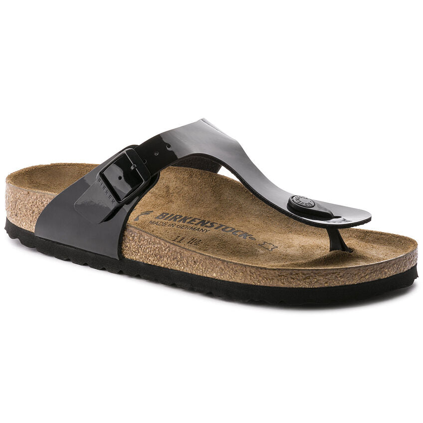 Birkenstock Women's Gizeh Birko-Flor - Black Patent