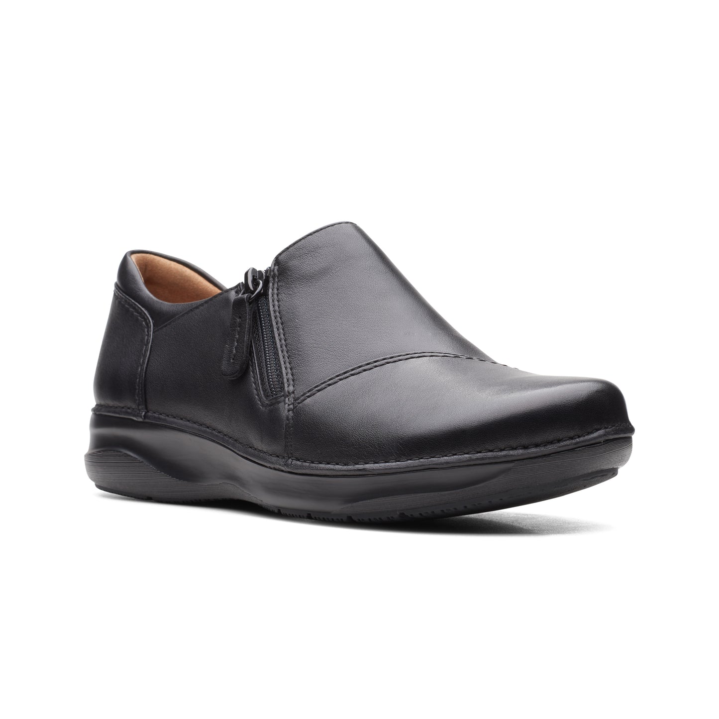 Clarks Women's Appley Leather Zip - Black – Alamo Shoes