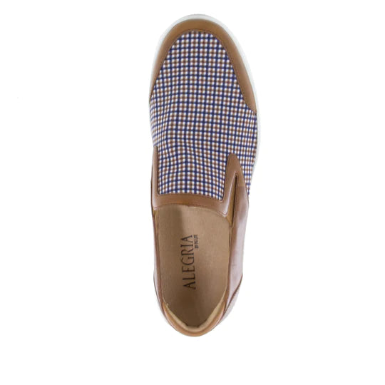 Alegria Men's Bender Slip-On Shoe - Tan Plaid