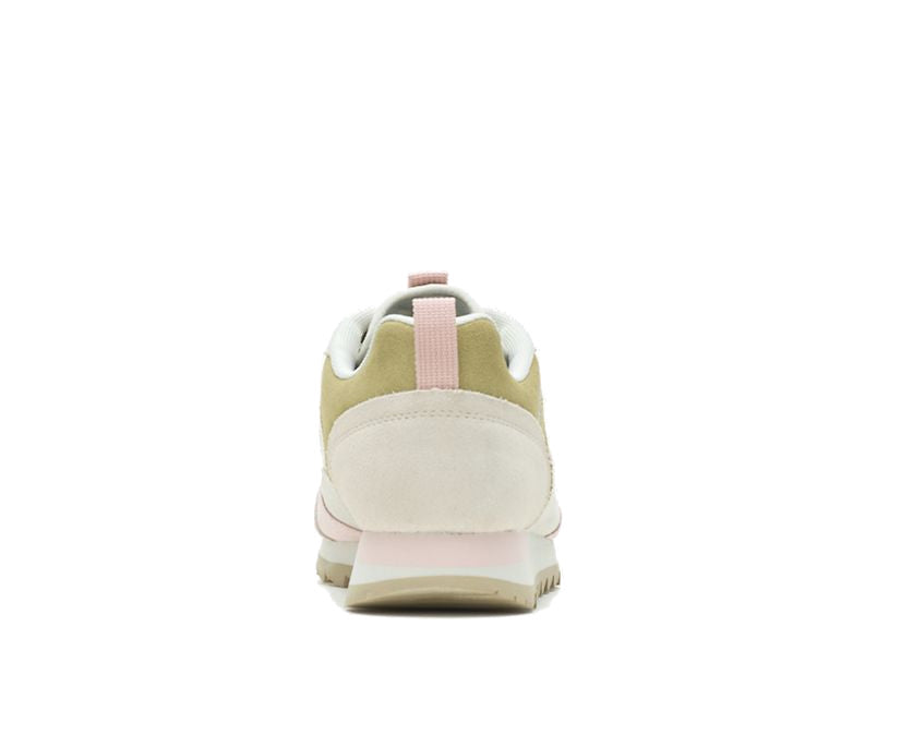 back view of merrell women's alpine sneaker in oyster/rose color