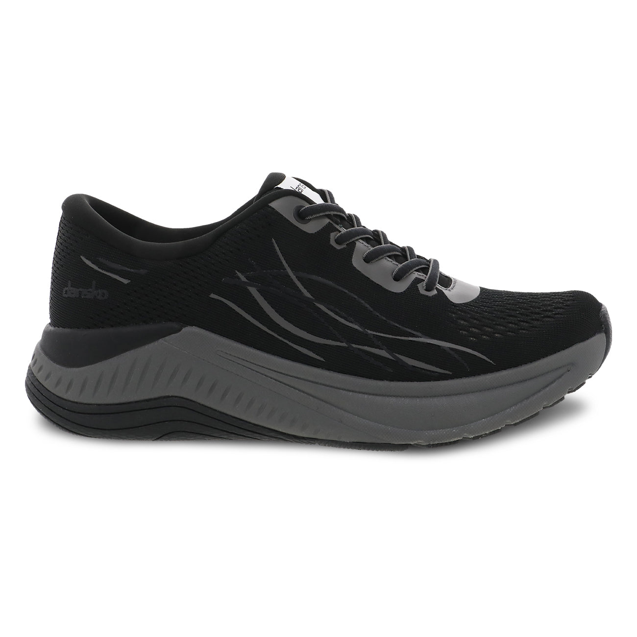 Dansko Women's Pace Walking Shoe - Black with Grey Sole