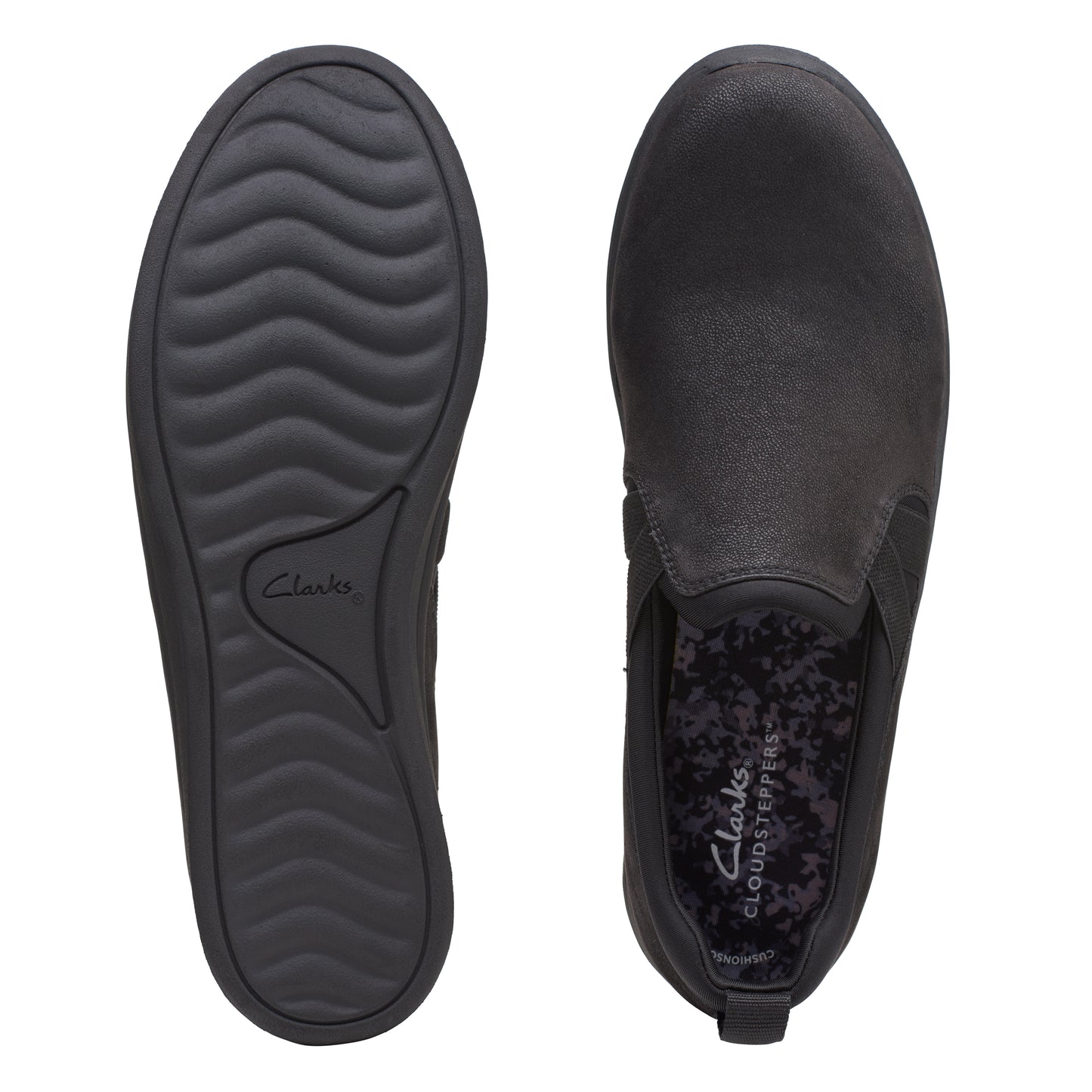 Clarks Women's Breeze Bali - Black Both Bottom of Shoe and top of Shoe Shown