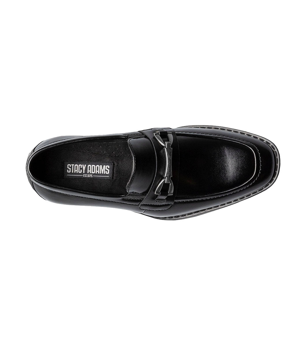 Stacy Adams Boys Kaylor Moc Toe Bit Slip On - Black – Alamo Shoes
