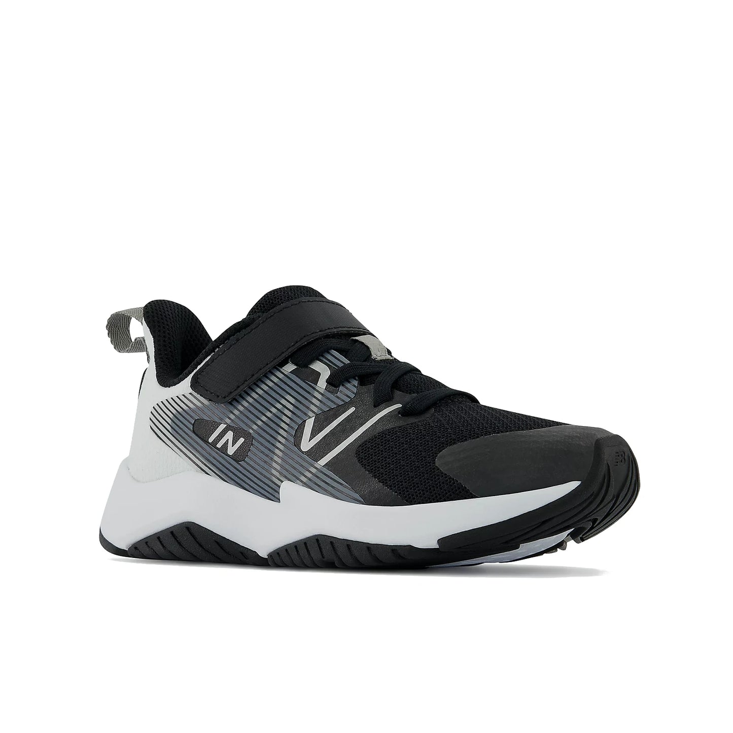New Balance Kids' Rave Run v2 Bungee Lace with Top Strap - Black/White